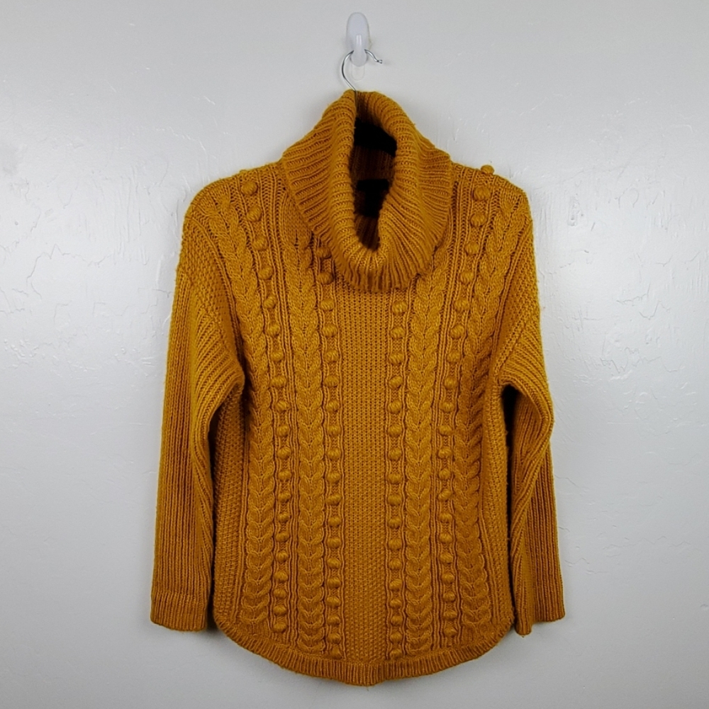 Talbots chunky sweater cow neck wool blend knit women size M Petit